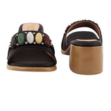 Black Multi-Stone Accent Heel