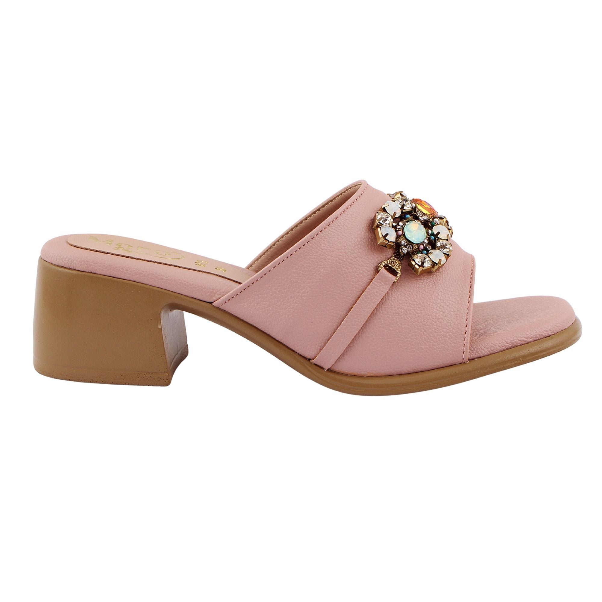 Pink Crystal Embellished Heel