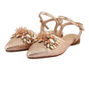 Rose Gold Floral Embellished Flat
