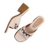Off-White Pearl Embellished Heel