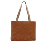 Caramel Suede Rectangular Tote Bag