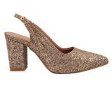 Gold Textured Slingback Heel