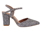 Silver Glitter Slingback Heel