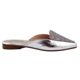 Silver Rhinestone Pointed Flat