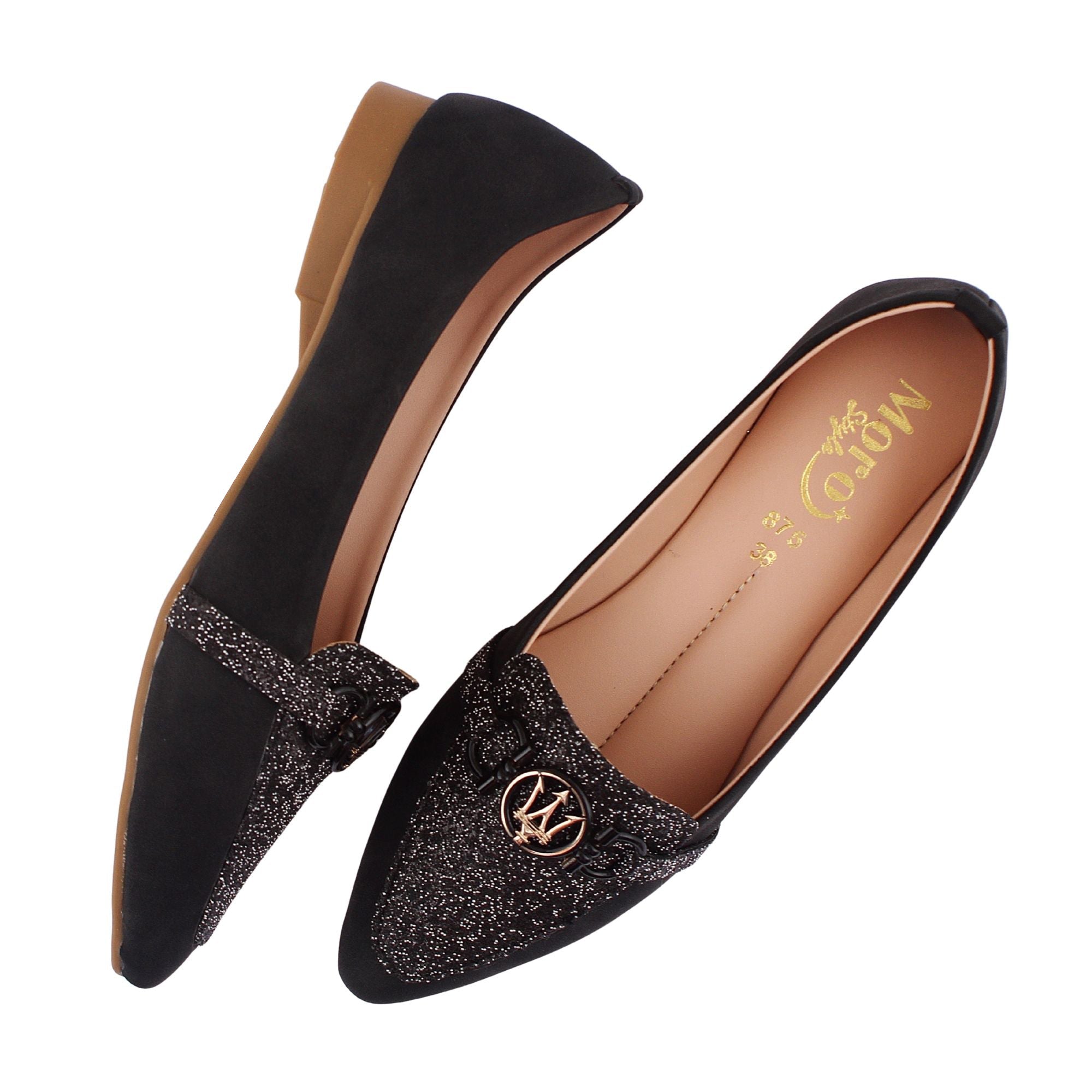 Black Textured Crest Pump