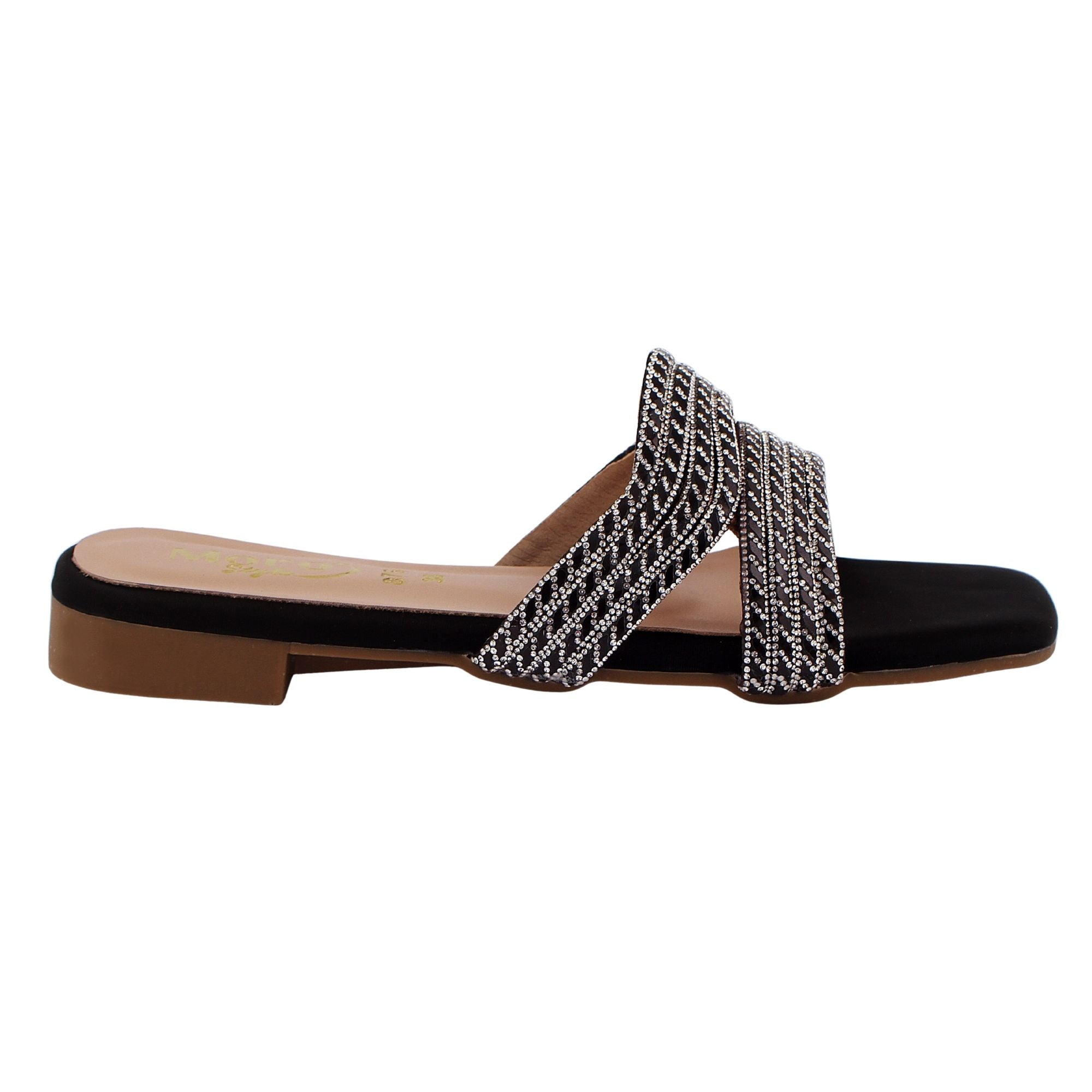 Black Woven Pattern Flat FL1001