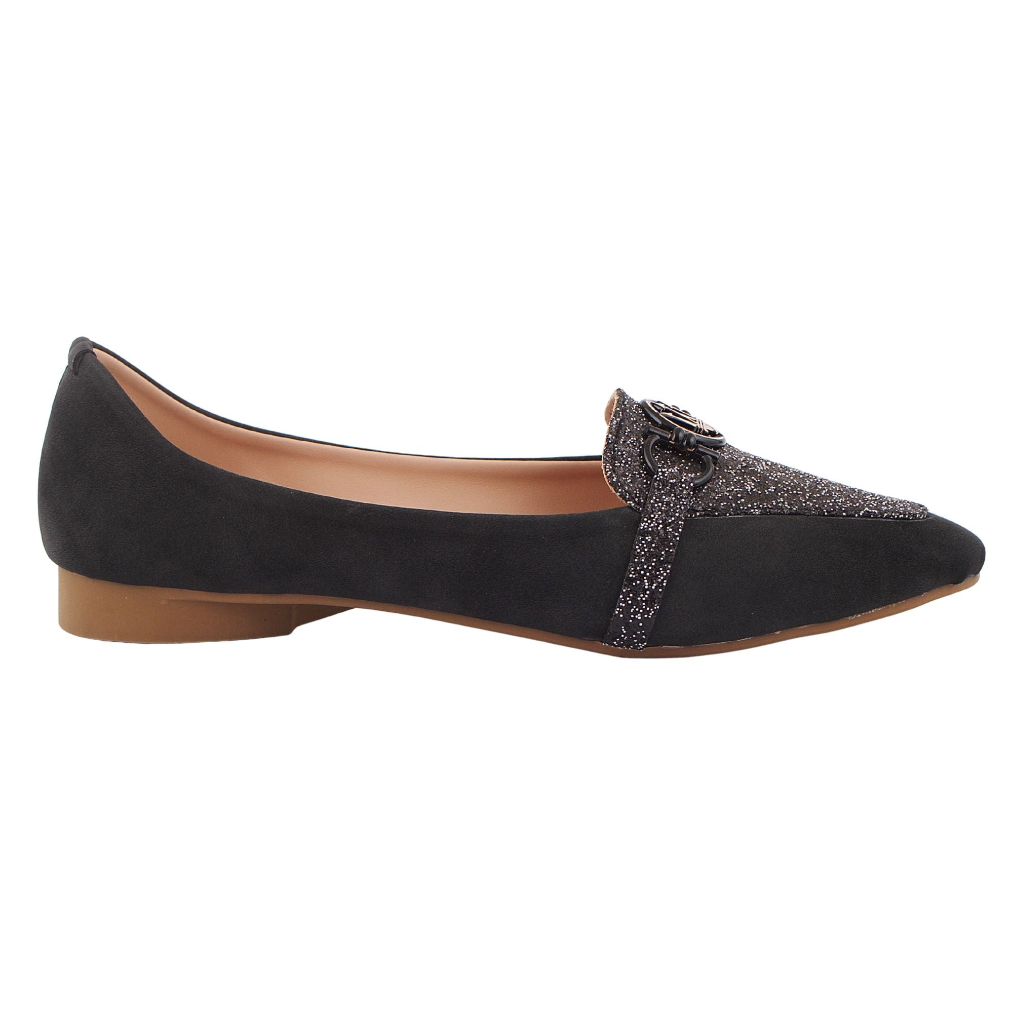 Black Textured Crest Pump