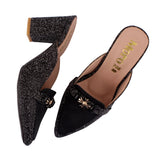 Black Chain Pointed Heel