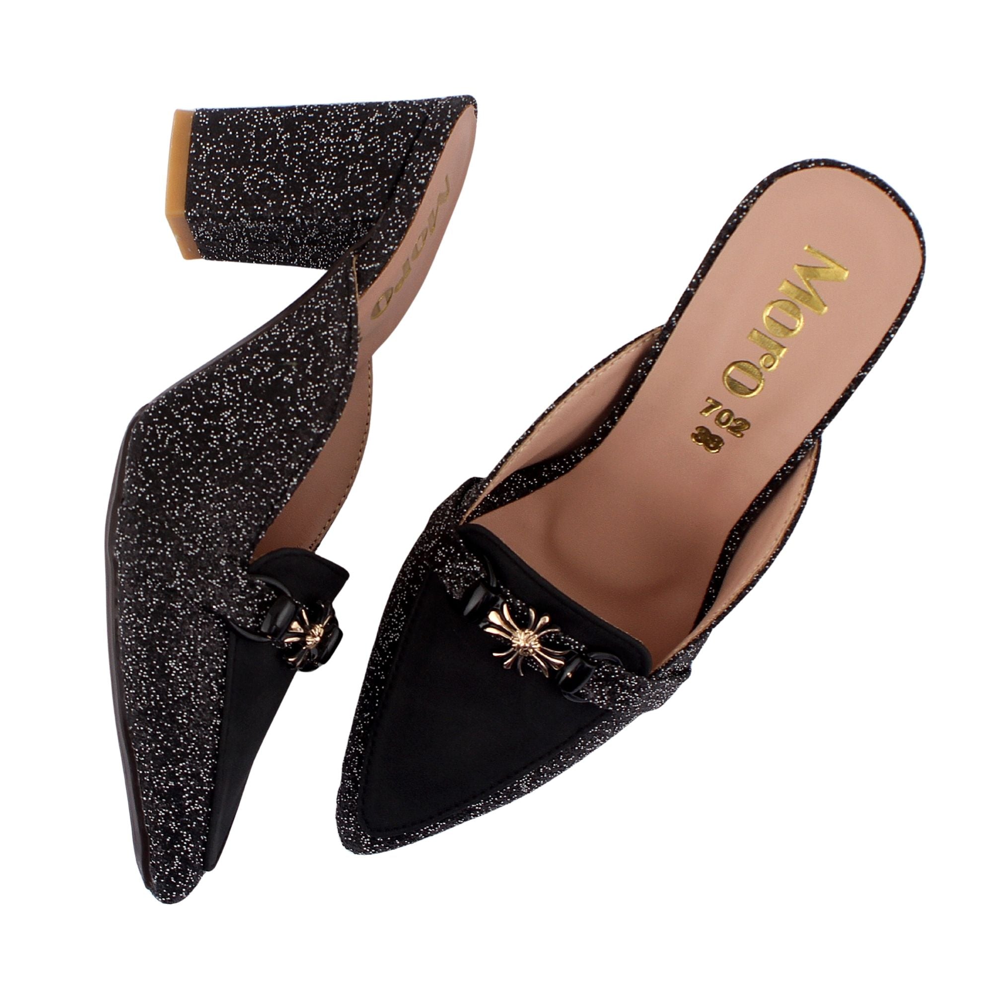 Black Chain Pointed Heel