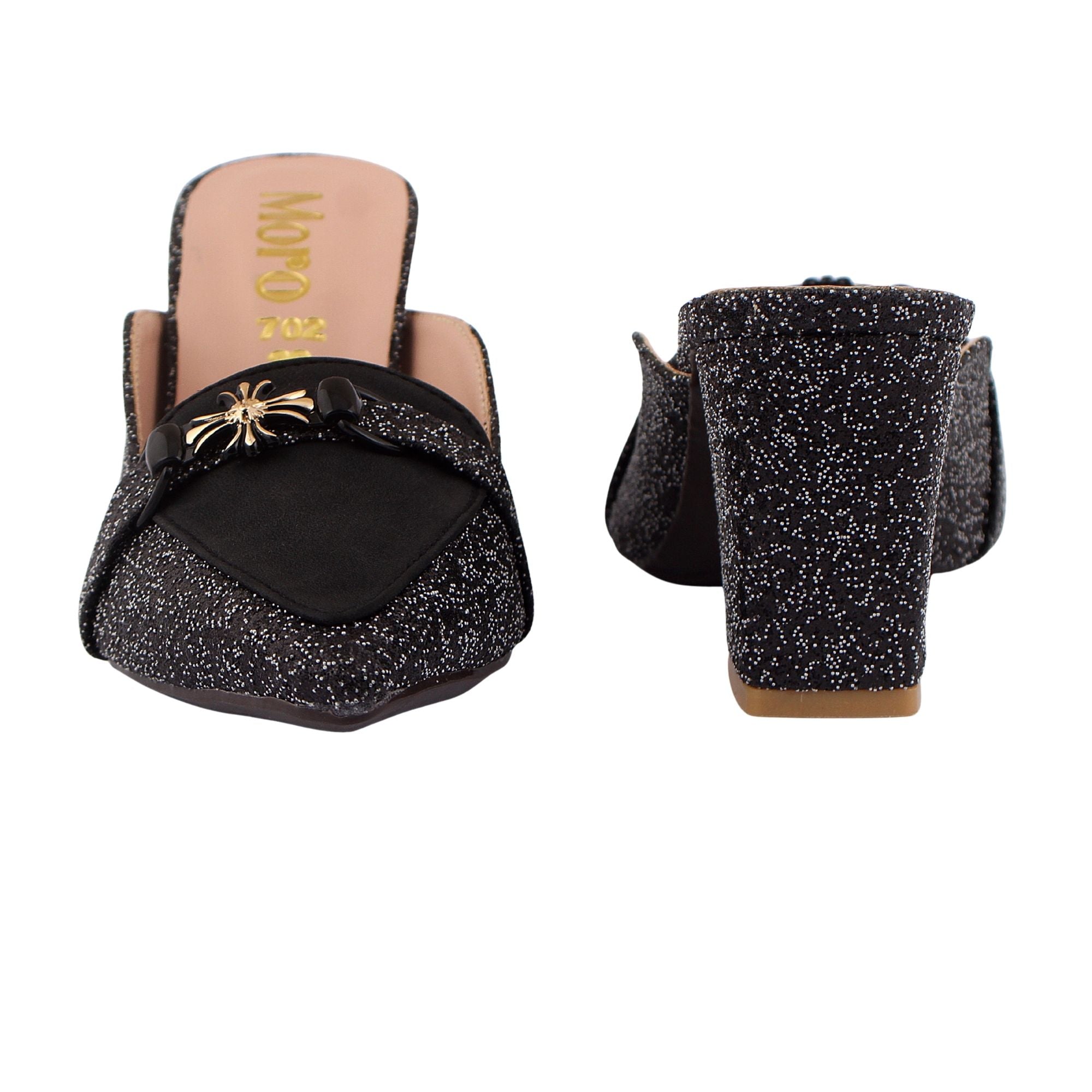Black Chain Pointed Heel