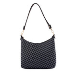 Navy Woven Pattern Shoulder Bag