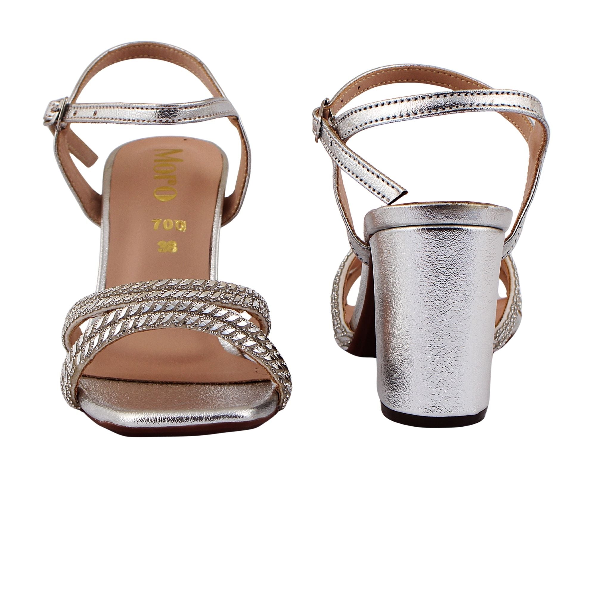 Silver Double Strap Heel
