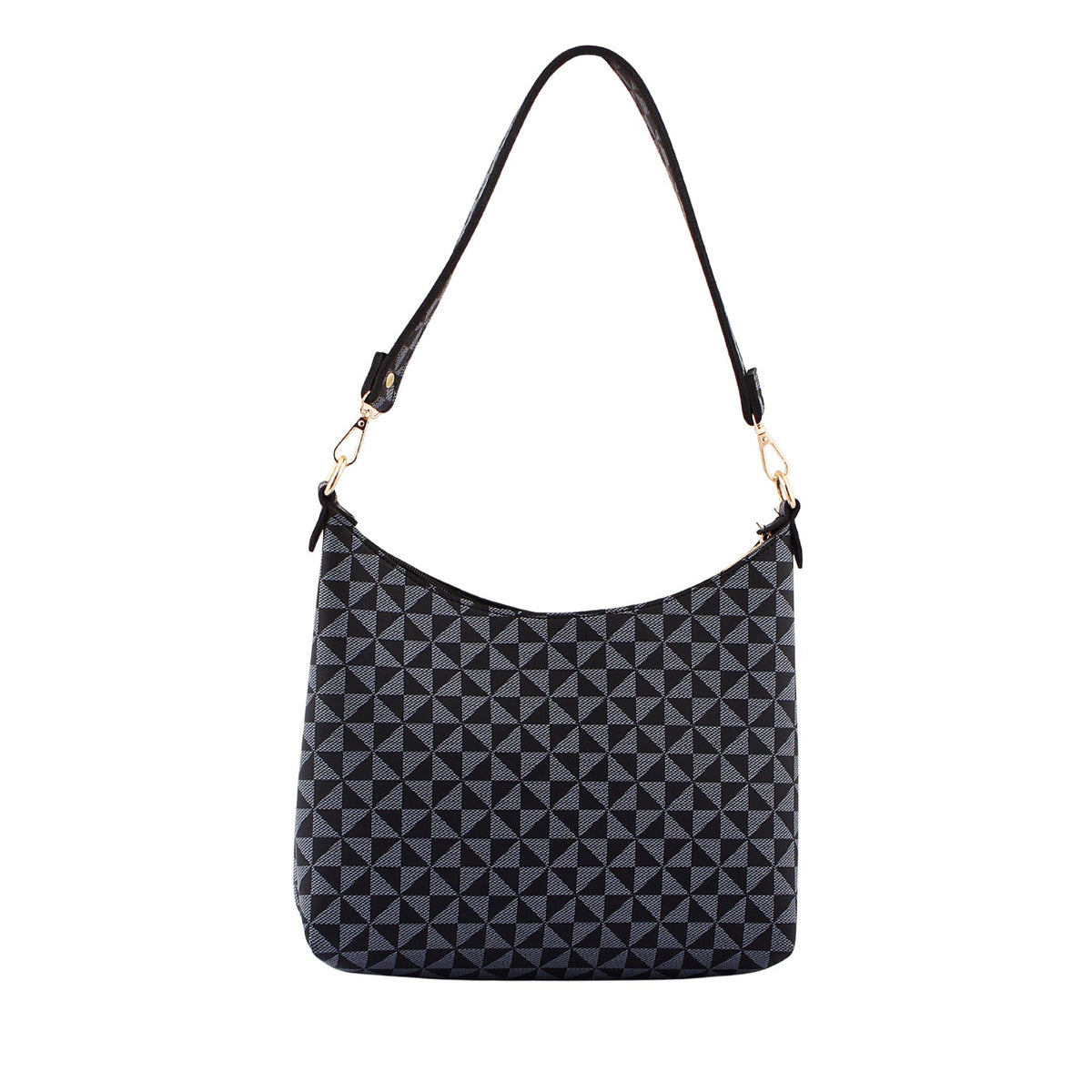 Navy Woven Pattern Shoulder Bag