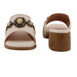 Beige Stone Embellished Heel