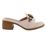 Beige Stone Embellished Heel
