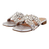 Silver Floral Crystal Flat