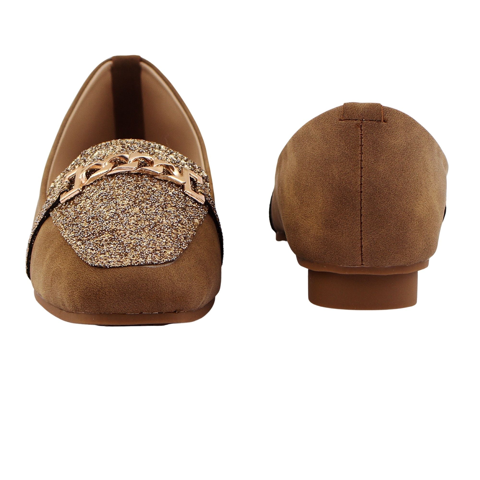 Tan Chain Accent Loafer Pump