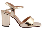 Metallic Gold Ankle Strap Heel