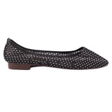 Black Studded Mesh Ballerina Flat