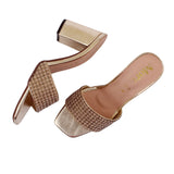 Rose Gold Mesh Strap Heel