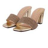 Rose Gold Mesh Strap Heel