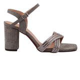 Grey Criss-Cross Strap Heel
