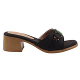 Black Multi-Stone Accent Heel