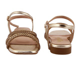 Metallic Gold Strappy Flat Sandal