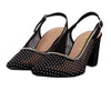 Black Mesh Slingback Heel