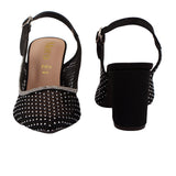 Black Mesh Slingback Heel