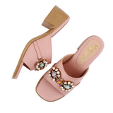 Pink Crystal Embellished Heel