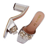 Silver Crystal Brooch Heel