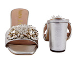 Silver Crystal Brooch Heel