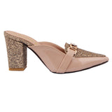 Beige Chain Pointed Heel