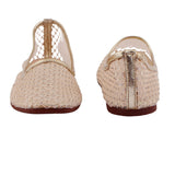 Beige Woven Mesh Flat