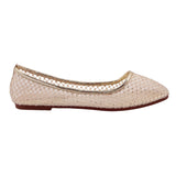 Beige Woven Mesh Flat