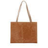 Caramel Suede Rectangular Tote Bag
