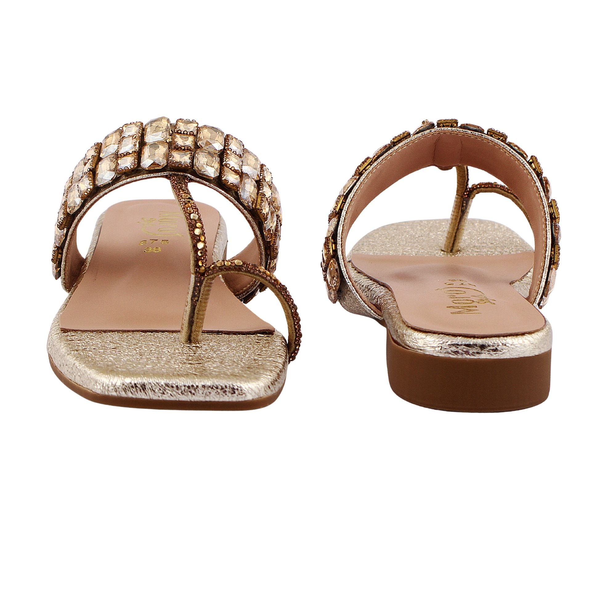 Gold Studded Toe-Ring Flat