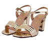 Gold Multi-Strap Block Heel