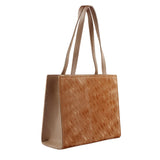 Caramel Suede Rectangular Tote Bag