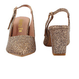 Gold Textured Slingback Heel