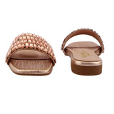 Rose Gold Beaded Wide Strap Flat