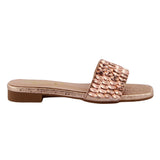 Rose Gold Beaded Wide Strap Flat