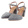 Silver Glitter Slingback Heel