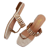 Gold Studded Toe-Ring Flat