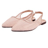 Pink Mesh Pointed Slingback Flat