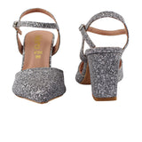 Silver Glitter Slingback Heel