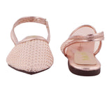 Pink Mesh Pointed Slingback Flat
