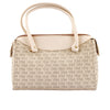 Cream Monogram Satchel Handbag