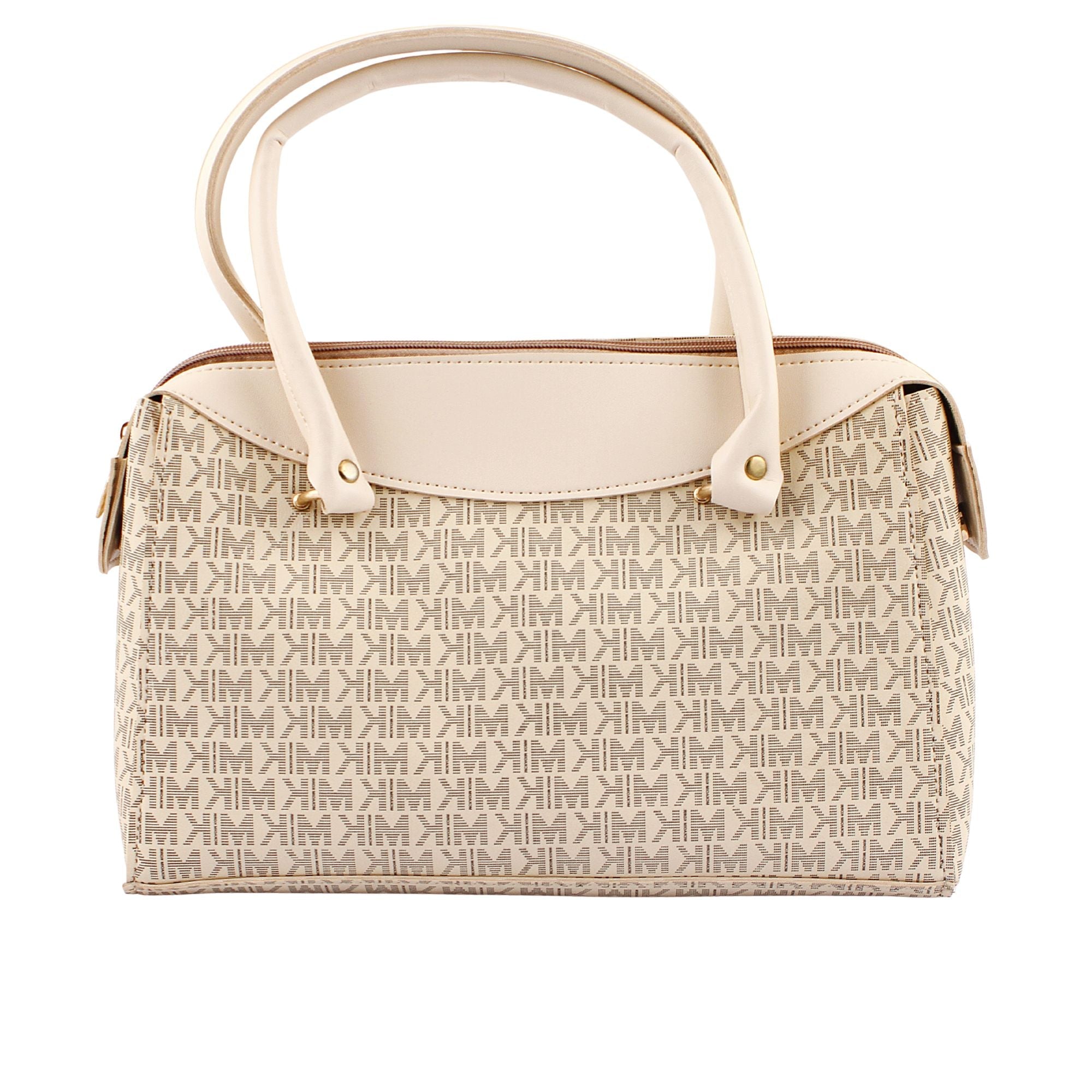 Cream Monogram Satchel Handbag